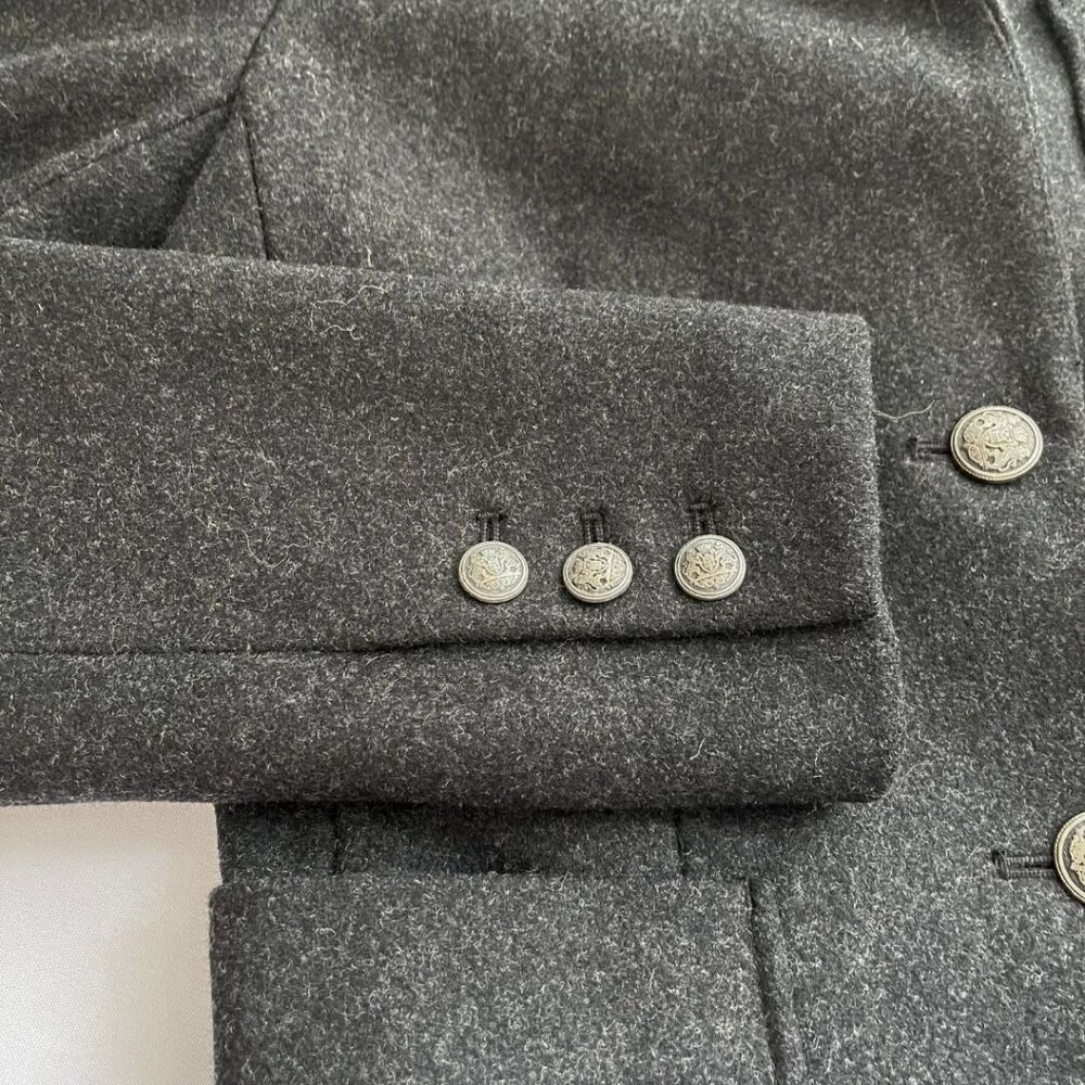 ARITZIA TALULA CHARCOAL GREY SINGLE BREASTED WOOL BLEND FELT BLAZER - 8 - Picture 7 of 11
